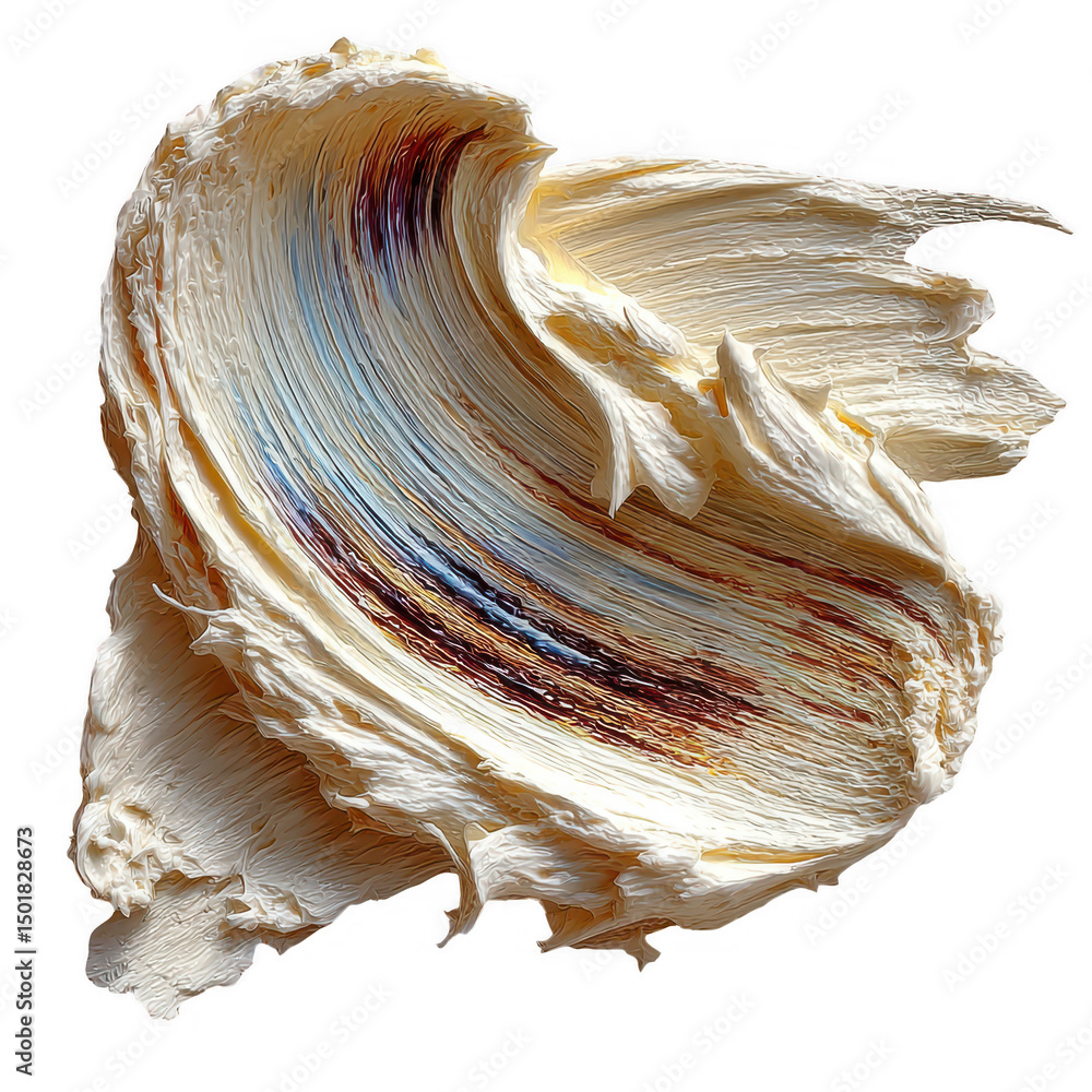 Poster cream swirl abstract texture isolated on transparent background