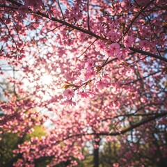 Pink blossom tree spring nature floral bloom cherry blossom flower garden botanical beauty sunshine bright