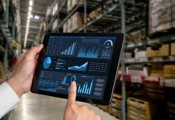 Business data dashboard provide business intelligence analytic for marketing strategy planning snugly with big data set to analyze customer demands and foreseeing business future