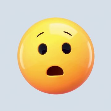 Surprised emoji face expression animation isolated asset, transparent 4K video, alpha channel, ProRes 4444
