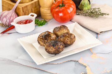 Baked potato barbecue with skin