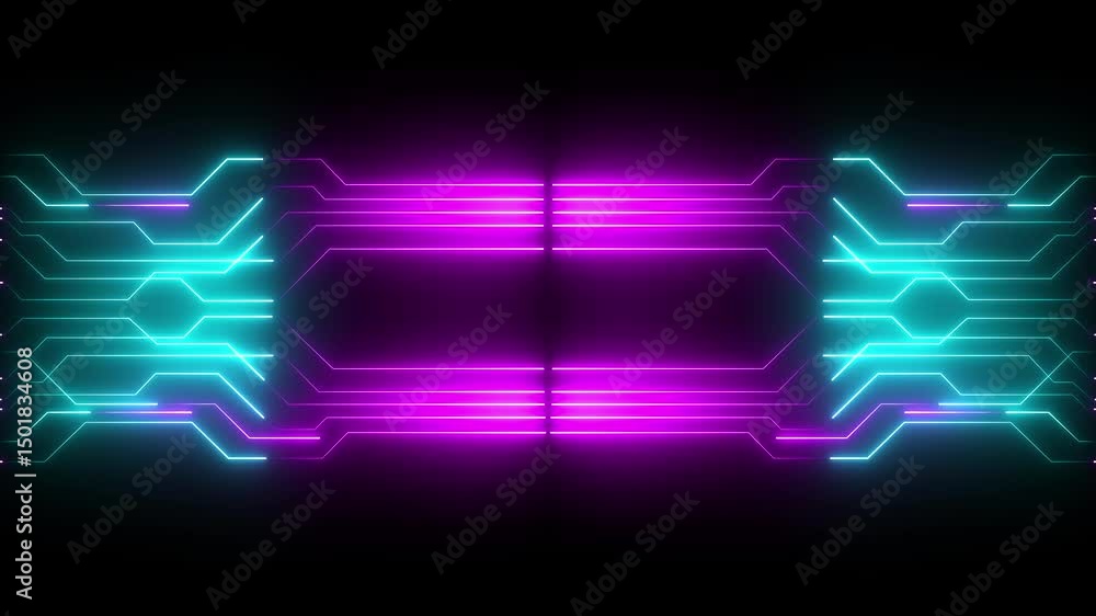 Poster futuristic intro of blue glowing technology sci fi frame hud ui in black background. holographic rec