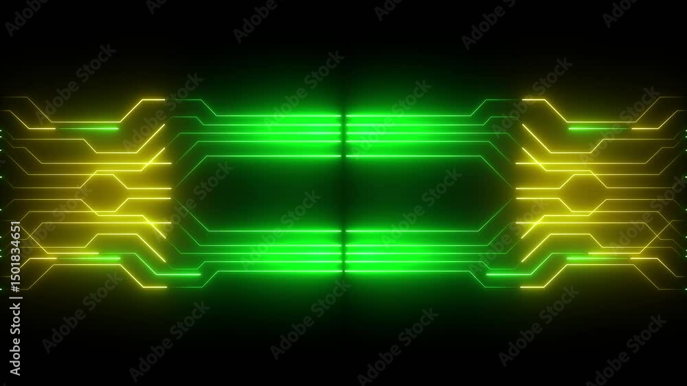 Poster futuristic intro of blue glowing technology sci fi frame hud ui in black background. holographic rec