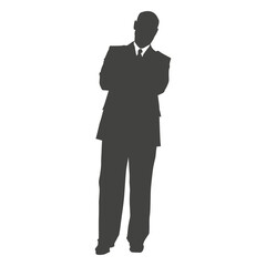 Business executive relaxing silhouette