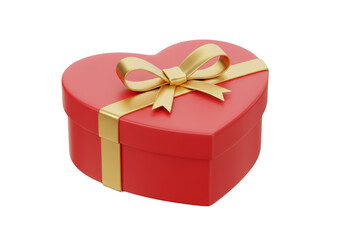 Obraz premium Heart shaped gift box isolated on transparent background.