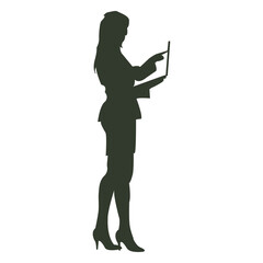 Woman working silhouette