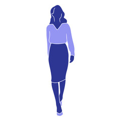 Woman blouse skirt detailed silhouette