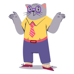 Doubtful cat character flat