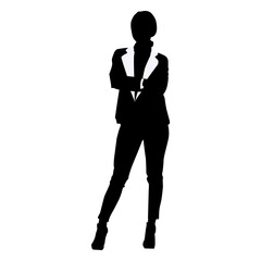 Business woman serious silhouette