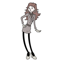 Business woman retro cartoon