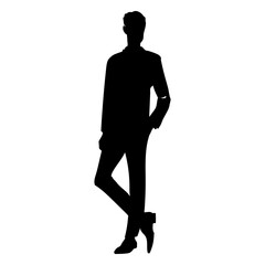 Business man posing silhouette