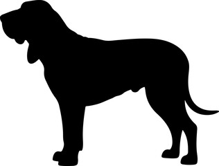  Dog breed black silhouette and line art