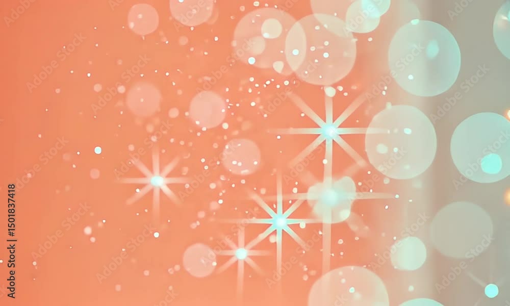 Aufkleber orange gradient background with sparkling lights and bokeh effects