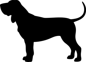 Dog breed black silhouette and line art