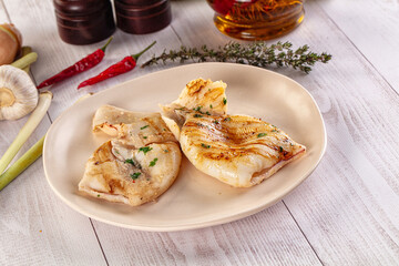 Fresh grilled calamari with herbs