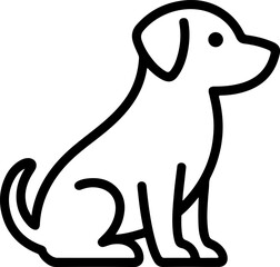  Dog breed black silhouette and line art
