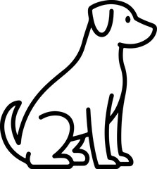  Dog breed black silhouette and line art
