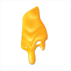 Melted honey dripping with seamless texture isolated on white background