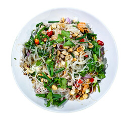 Fresh Vietnamese Salad with Herbs, Nuts and Vegetables