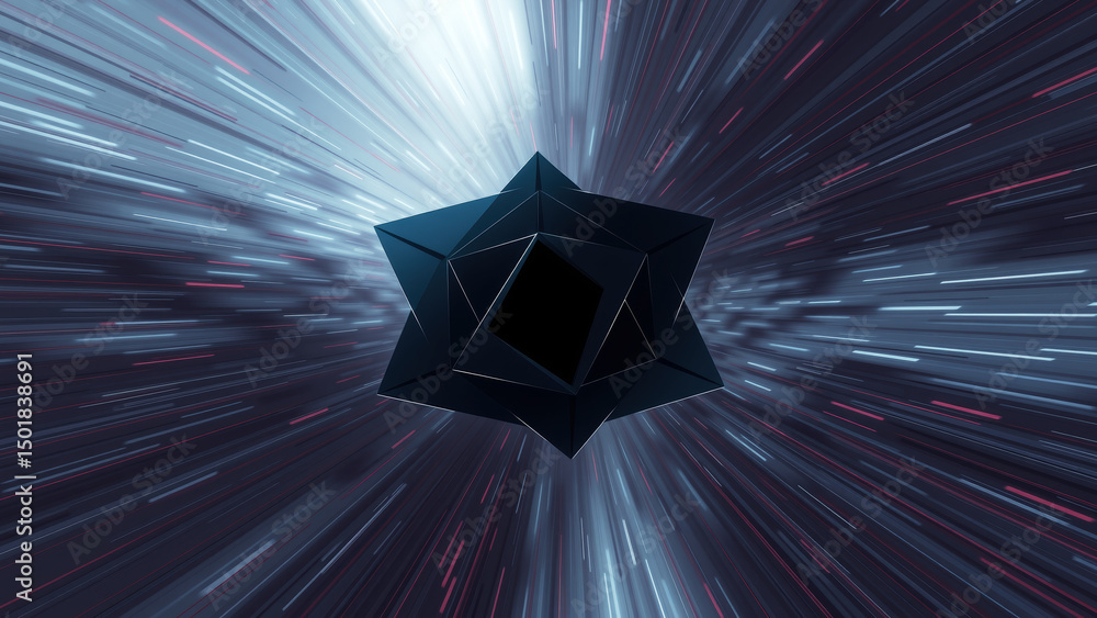 Aufkleber geometric abstract shape in motion with dynamic light streaks