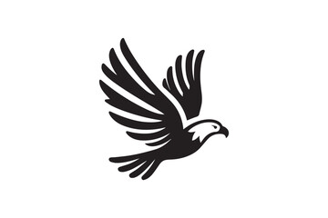 Simplistic eagle bird flying geometric logo vector. Eagle fly in the sky silhouette.