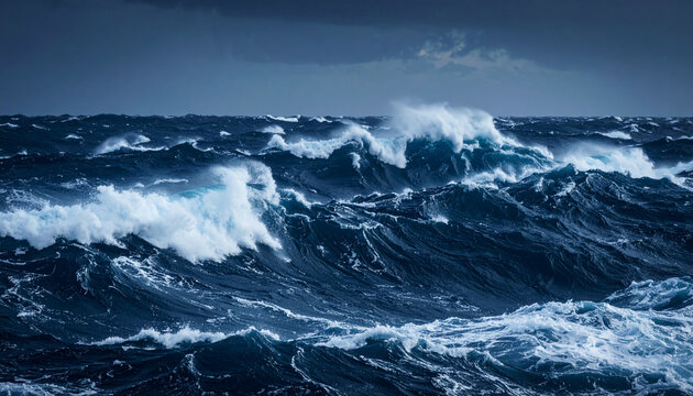Dramatic Ocean Waves Crashing During a Storm Powerful Nature Photography