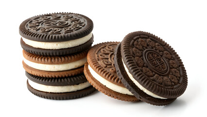 Classic Oreo Cookies #biscuit Style on Crisp White Background