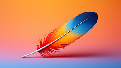 Indigenous Peoples Day Concept with Colorful Feathers on Minimalist Pastel Background