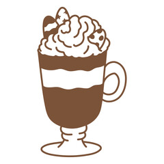 Charming coffee cup illustration with whipped cream topping