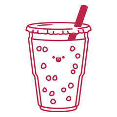 Cute cartoon character drink