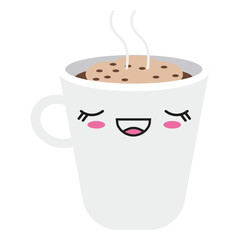 Satisfied kawaii face coffee cup