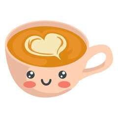 Kawaii smiling cappucino