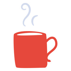 Hot beverage mug flat