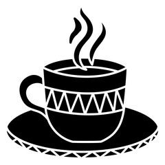 Coffee cup steamy dark