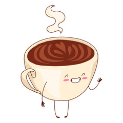 Happy coffee cup illustration