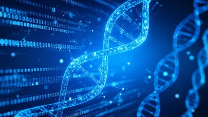 Abstract Dna Structure In Binary Code Background - Powered by Adobe