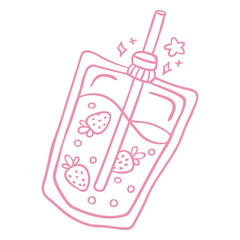 Strawberry drink doodle