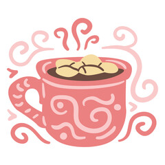 Hot chocolate cup flat