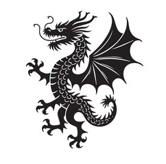 dragon on black background