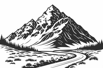 mountain landscape vector illustration