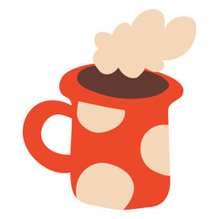 Cute coffee mug flat