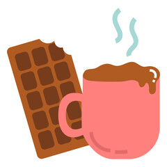 Hot chocolate mug flat