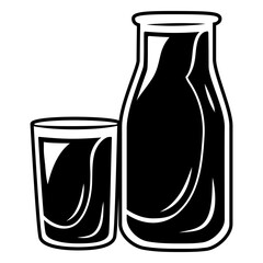 Drinks high contrast jar and cup