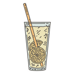 Lemonade glass with straw