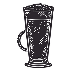 Detailed capuccino glass cup