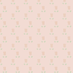 Seamless Pattern with Red Roses and Day Dear Text on Light Background