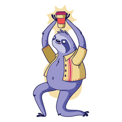 Coffee sloth illustration  © Vexels