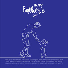 Happy Father’s Day Line Art Greeting – Minimalist Dad and Child Illustration