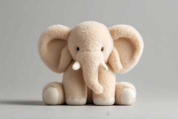 soft toy elephant isolated on white background