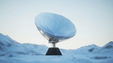 Polygon satellite dish on white background

